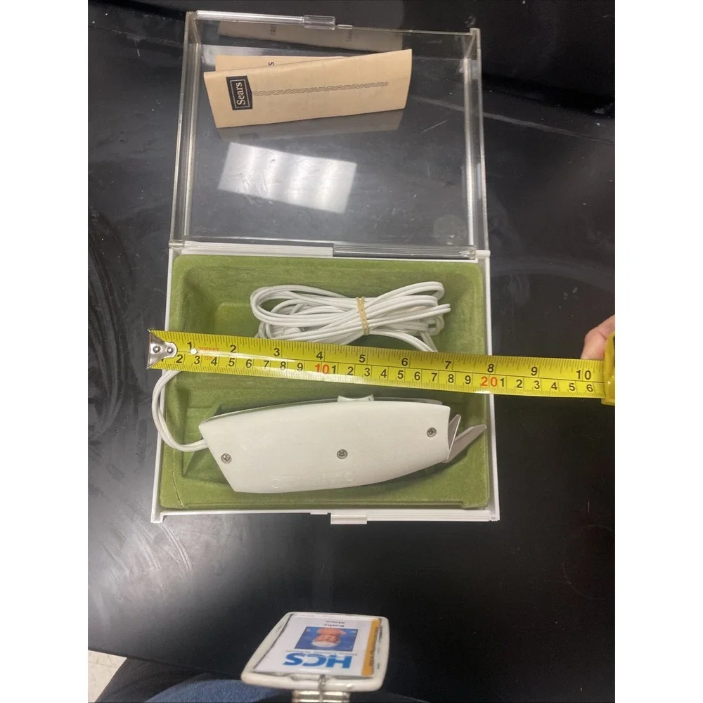 Sears‎ Electric Scissors in box Model 344.2199 Green & White Vintage